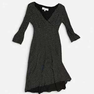 Donna Ricco Black and White Long Sleeve Dress